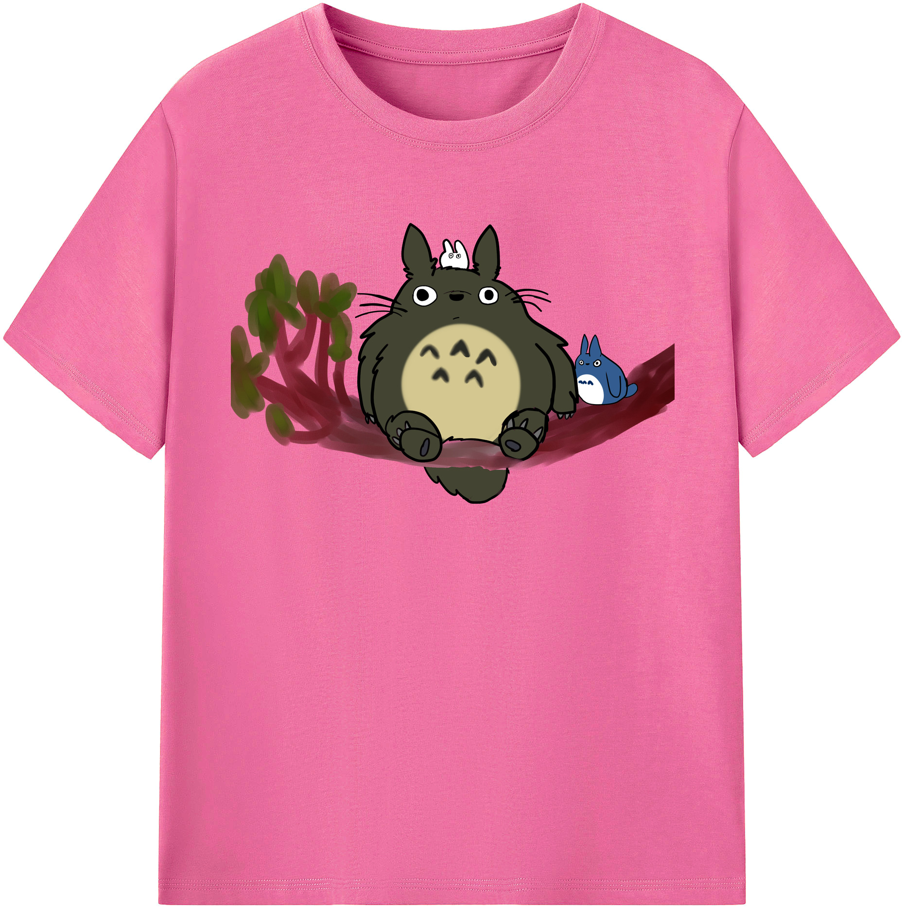 （画像用） となりのトトロ 草壁メイ 草壁サツキ My Neighbor Totoro Satsuki Kusakabe Mei Kusakabe レディースカジュアルプリントTシャツ（綿100％）